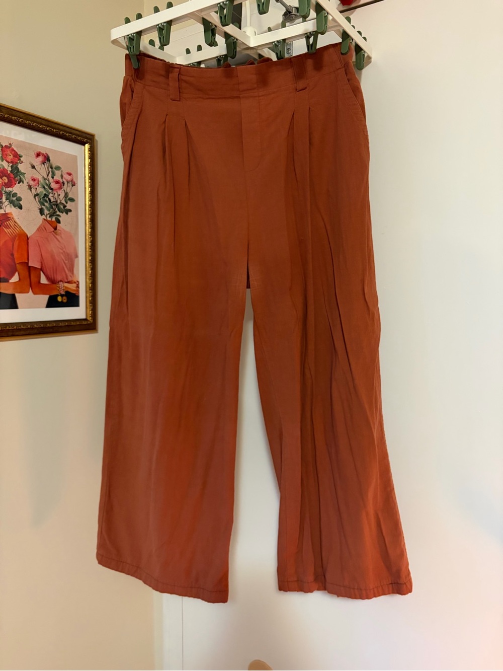 HALARA high waisted wide leg flowy casual cotton pants